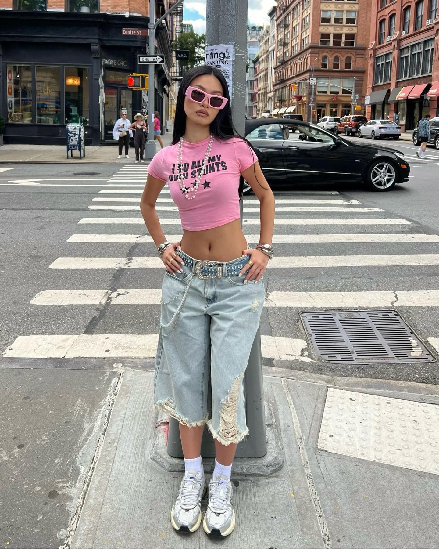 I Do All My Own Stunts Tee - Pink.