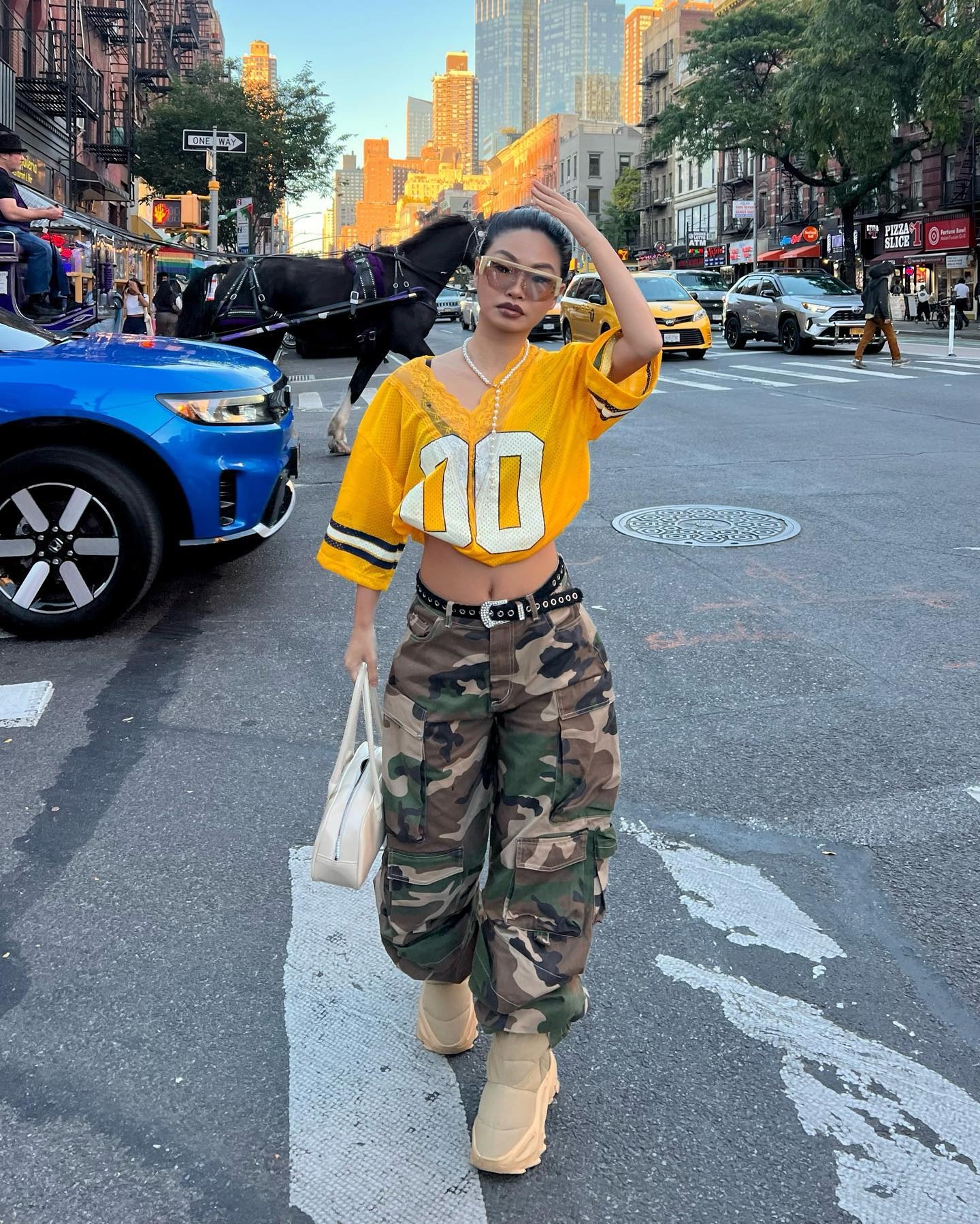 Wearing His Number Oversized Jersey Tee - Yellow.